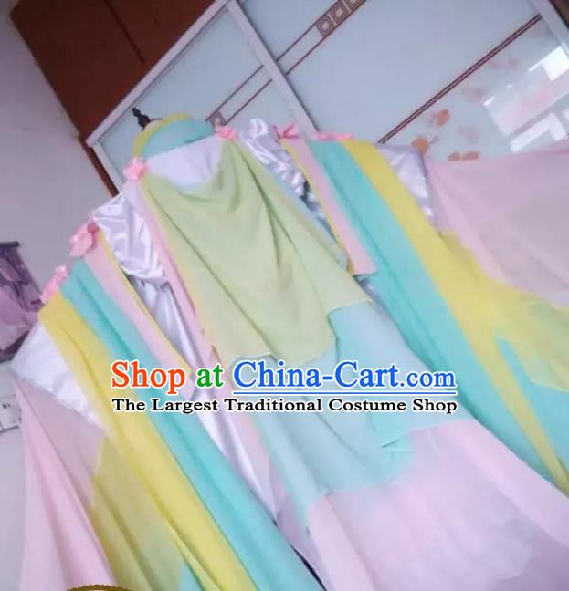 China Ancient Palace Beauty Clothing Cosplay Princess Water Sleeve Dress Outfits Traditional Puppet Show Yan Pianpian Garment Costumes