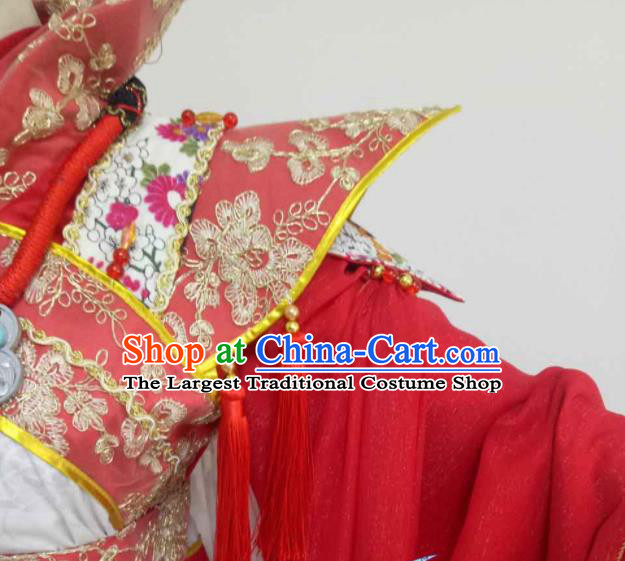 Chinese Puppet Show King Wedding Garment Costumes Ancient Swordsman Red Uniforms Traditional Cosplay Royal Highness Clothing
