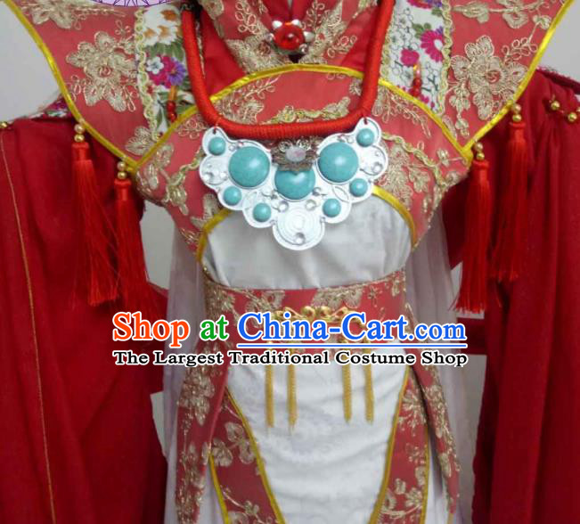 Chinese Puppet Show King Wedding Garment Costumes Ancient Swordsman Red Uniforms Traditional Cosplay Royal Highness Clothing