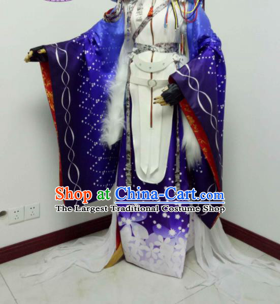 Chinese Traditional Cosplay Swordsman Clothing Puppet Show Royal Highness Garment Costumes Ancient Monarch Uniforms