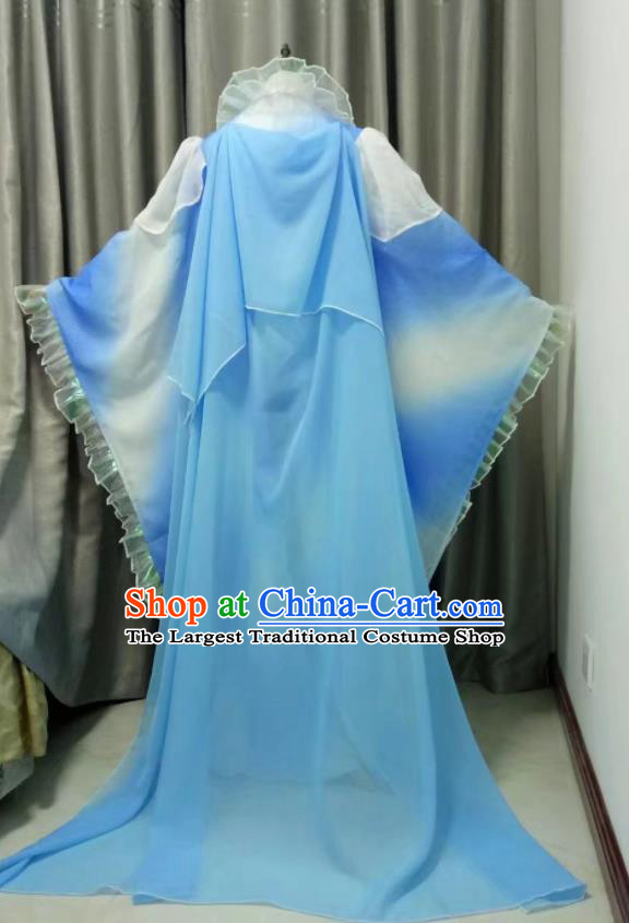 China Ancient Princess Clothing Cosplay Young Beauty Blue Dress Outfits Traditional Puppet Show Empress Jun Haitang Garment Costumes