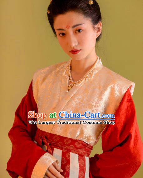 China Ancient Tang Dynasty Princess Historical Clothing Traditional Hanfu Dress Court Beauty Garment Costumes