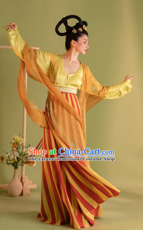China Tang Dynasty Court Lady Garment Costumes Ancient Princess Historical Clothing Traditional Palace Dance Hanfu Dress Uniforms