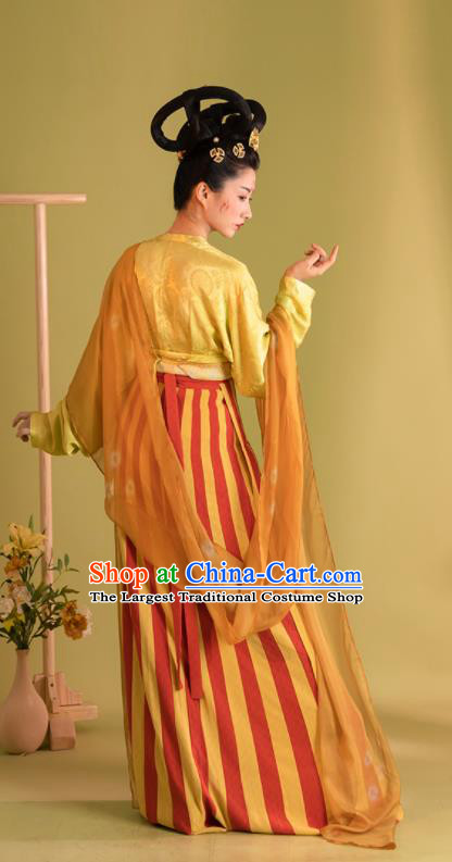 China Tang Dynasty Court Lady Garment Costumes Ancient Princess Historical Clothing Traditional Palace Dance Hanfu Dress Uniforms