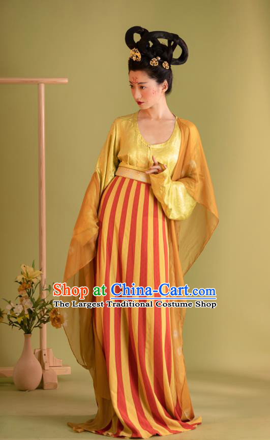 China Tang Dynasty Court Lady Garment Costumes Ancient Princess Historical Clothing Traditional Palace Dance Hanfu Dress Uniforms