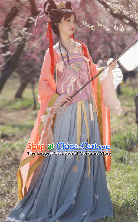 China Ancient Palace Princess Hanfu Dress Attires Southern and Northern Dynasties Young Beauty Garment Costumes Traditional Court Historical Clothing