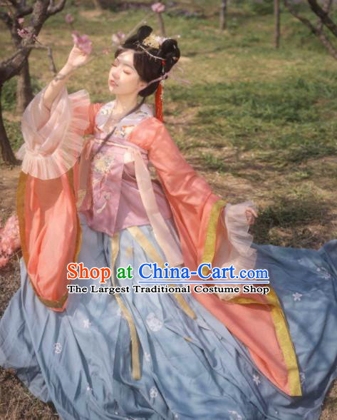 China Ancient Palace Princess Hanfu Dress Attires Southern and Northern Dynasties Young Beauty Garment Costumes Traditional Court Historical Clothing