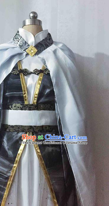 China Ancient Young Childe Garment Costumes Traditional Hanfu Swordsman Apparels Cosplay Scholar Clothing