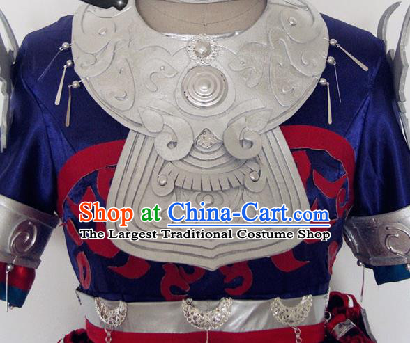 Custom Young Lady Clothing Halloween Princess Garment Costume Cosplay Swordswoman Navy Dress Outfits