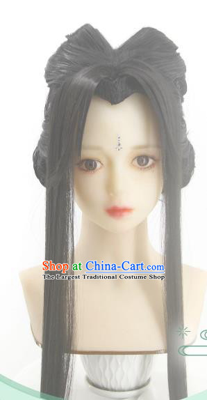 Chinese Traditional Jin Dynasty Princess Hairpieces Cosplay Goddess Hair Accessories Ancient Palace Beauty Wigs Headwear