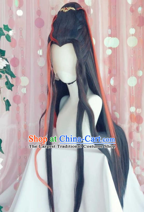 Handmade China Traditional Puppet Show Tian Bugu Hairpieces Ancient Swordsman Headdress Cosplay Young Hero Wigs and Hair Crown