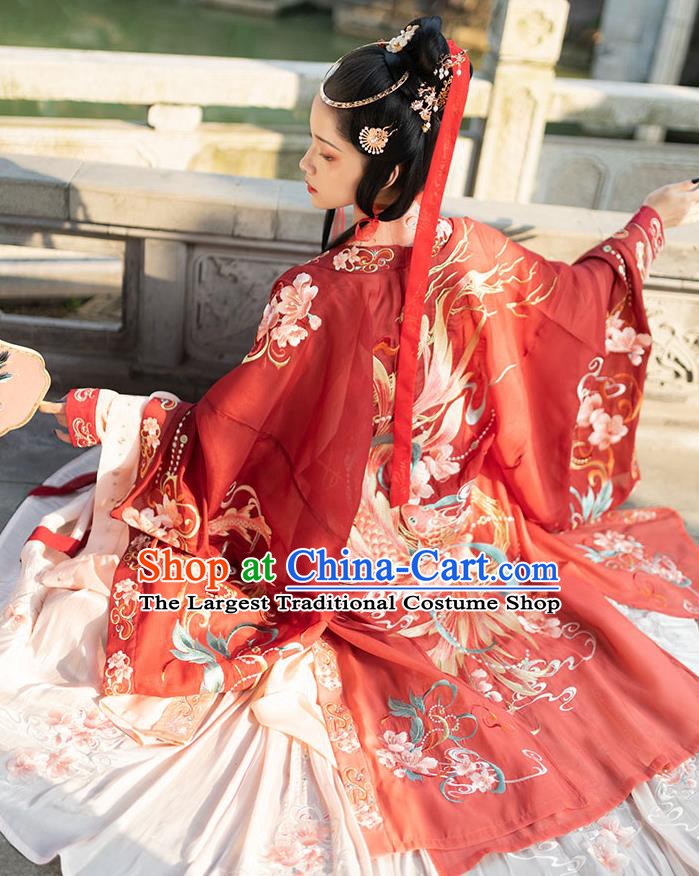 China Ancient Princess Garment Costumes Tang Dynasty Wedding Historical Clothing Traditional Bride Red Hanfu Dress Apparels
