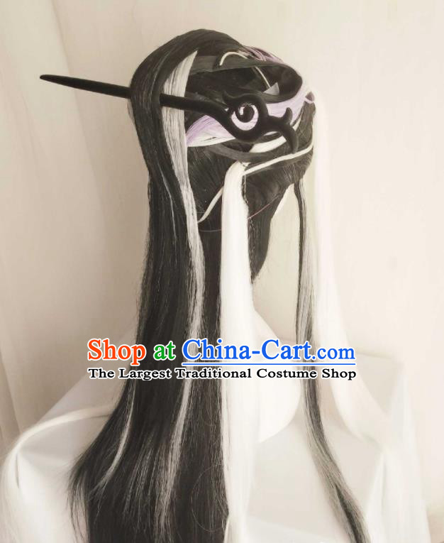 Chinese Traditional Puppet Show Taoist Nun Hairpieces Cosplay Fairy Queen Hair Accessories Ancient Empress Wigs Headwear