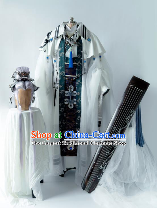 Custom China Ancient Swordsman Garment Costumes Cosplay Swords Immortal Outfits Puppet Show Crown Prince Clothing