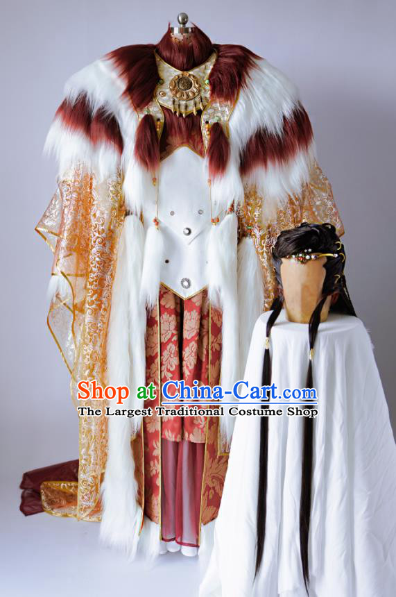 Custom China Puppet Show Royal King Clothing Ancient Swordsman Garment Costumes Cosplay Young General Outfits