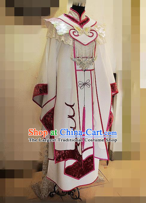 Custom China Cosplay Noble Childe White Outfits Puppet Show Warrior Clothing Ancient Swordsman King Garment Costumes