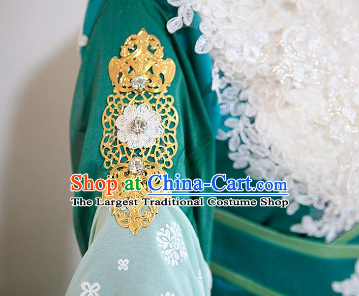 Top Chinese Ancient Swordswoman Clothing Traditional Game Role Young Beauty Blue Dress Apparels Cosplay Female Knight Garment Costumes
