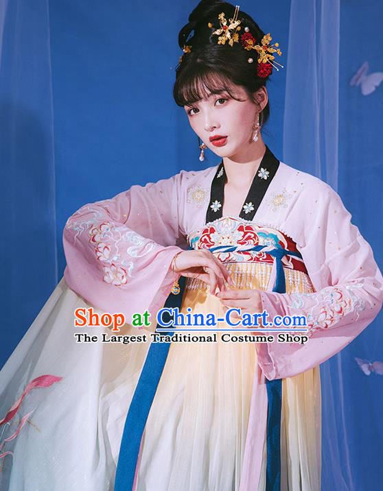 China Tang Dynasty Princess Historical Clothing Traditional Court Beauty Hanfu Dress Apparels Ancient Palace Lady Garment Costumes