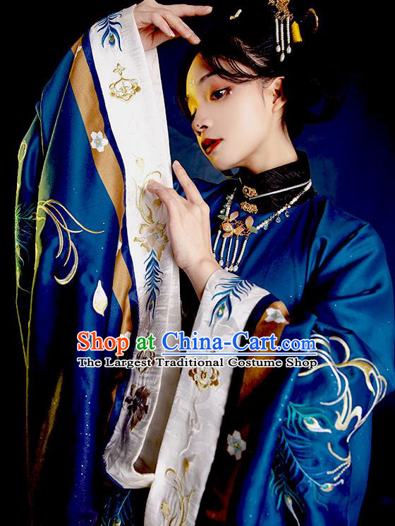 China Traditional Noble Countess Hanfu Dress Apparels Ancient Court Woman Garment Costumes Ming Dynasty Imperial Consort Historical Clothing