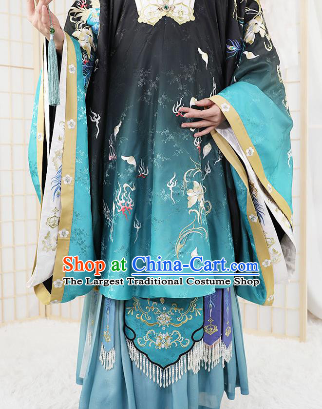 China Traditional Noble Countess Hanfu Dress Apparels Ancient Court Woman Garment Costumes Ming Dynasty Imperial Consort Historical Clothing