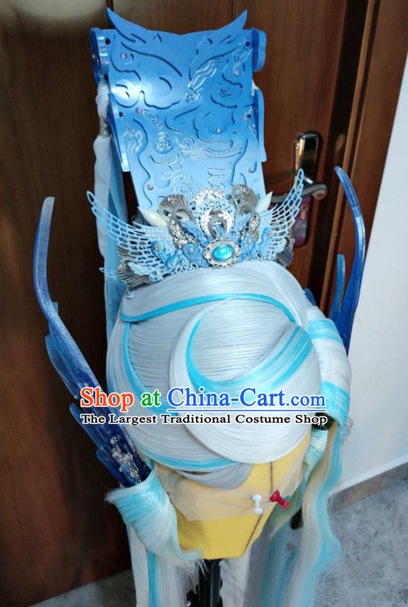 Custom Chinese Cosplay Hair Accessories Puppet Show Dragon King Hair Crown Handmade Swordsman Headpieces