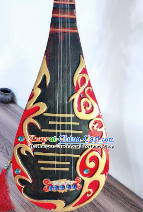 Custom Chinese Puppet Show Lang Wuyao Pipa Props Handmade Swordsman Accessories Cosplay Performance Red Lute