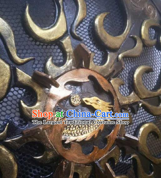 Custom Chinese Handmade Swordsman Shield Accessories Cosplay Performance Circular Hat Puppet Show Warrior Props
