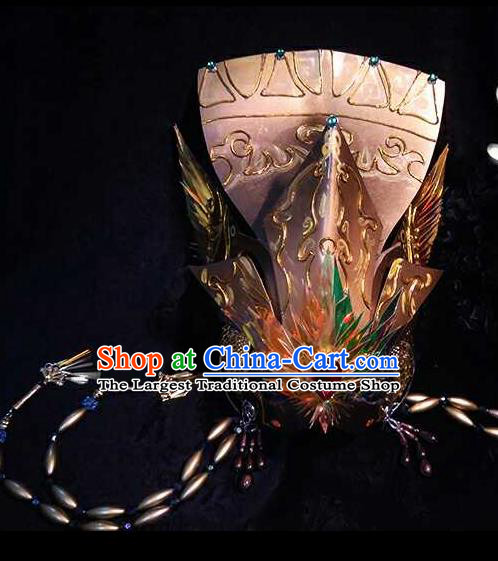 Chinese Ancient Emperor Hair Accessories Handmade Cosplay Swordsman Headpieces Traditional Puppet Show King Hair Crown