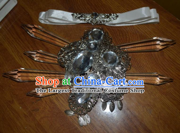 China Cosplay Goddess Headpieces Ancient Imperial Consort Hairpins Headdress Traditional Puppet Show Yu Cixin Hair Accessories