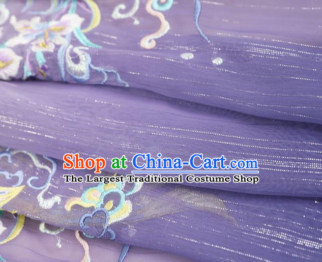 China Ancient Palace Beauty Garment Costumes Jin Dynasty Princess Purple Hanfu Dress Traditional Historical Clothing