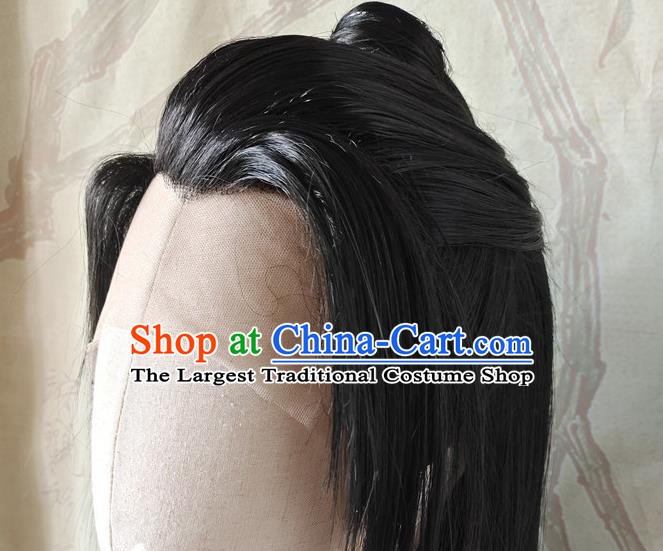 Chinese Traditional Hanfu Male Wigs Headdress Ancient Young Childe Hair Accessories Handmade Cosplay Swordsman Xie Yun Hairpieces