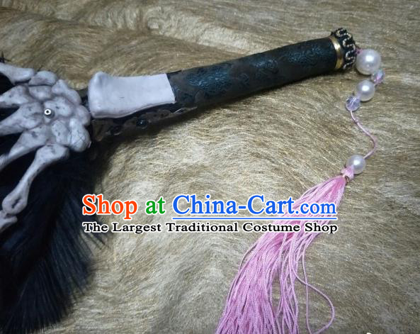 Custom Chinese Cosplay Performance Feather Fan Puppet Show Demon King Fan Props Handmade Swordsman Fans Accessories