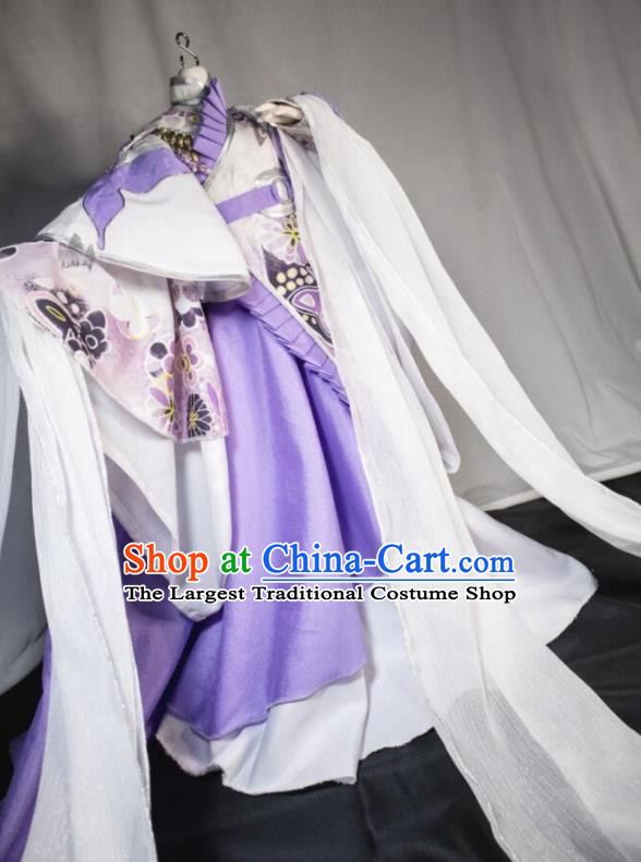 Custom Chinese Cosplay Swordswoman Garment Costumes Puppet Show Feng Die Dress Outfits Ancient Fairy Princess Clothing