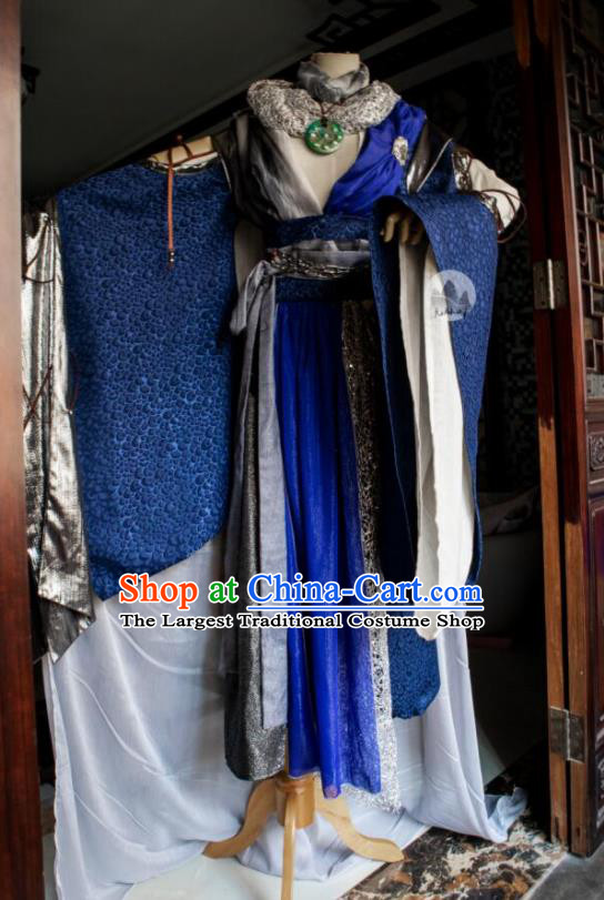 China Traditional Puppet Show Emperor Garment Costumes Cosplay Swordsman Apparels Ancient Royal King Robe Clothing