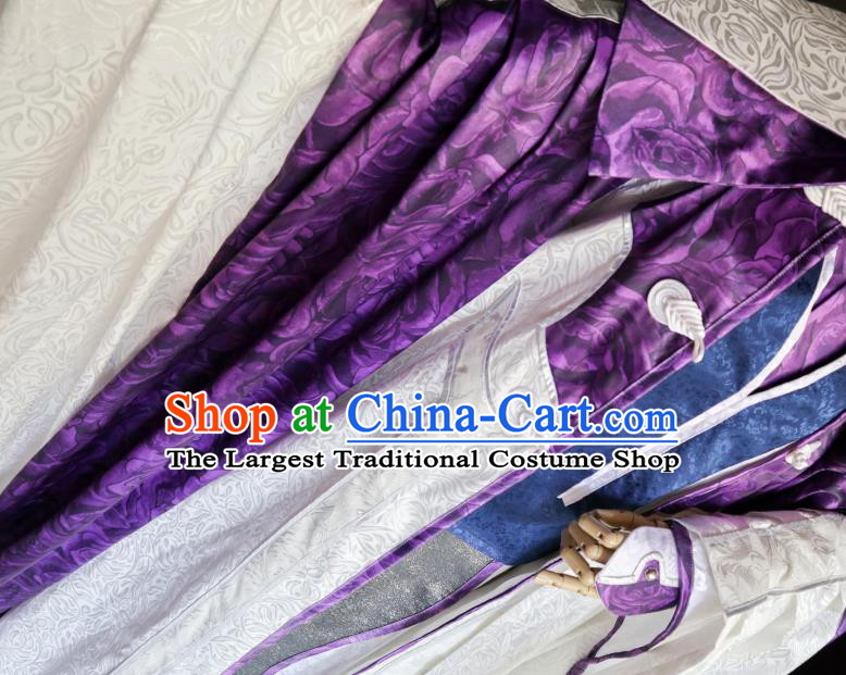 China Ancient Royal King Robe Clothing Traditional Puppet Show Ren Piaomiao Garment Costumes Cosplay Swordsman Apparels