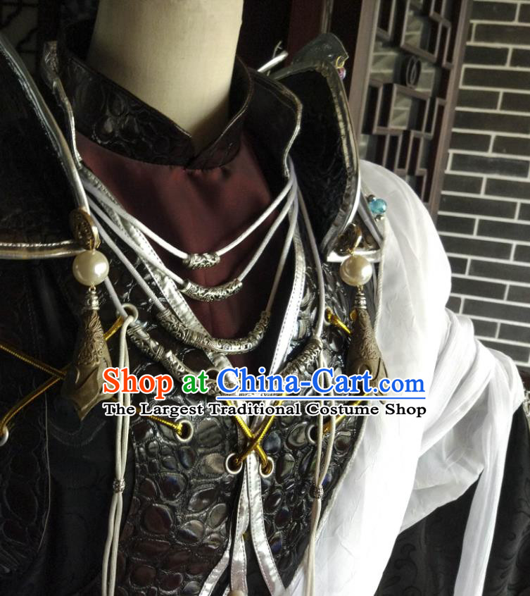 China Ancient Royal Highness Black Robe Clothing Traditional Puppet Show King Garment Costumes Cosplay Emperor Apparels