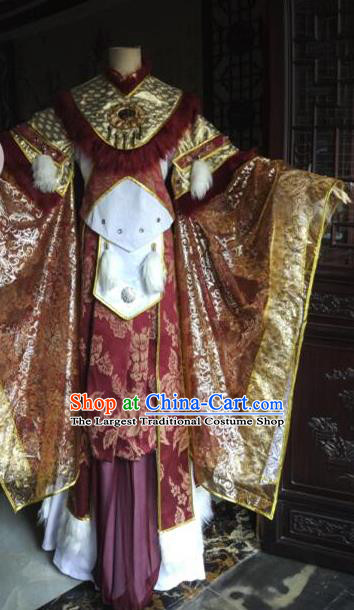 China Traditional Puppet Show Beijing King Garment Costumes Cosplay Emperor Apparels Ancient Royal Monarch Robe Clothing