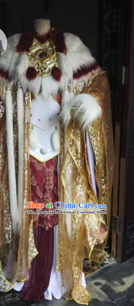 China Traditional Puppet Show Beijing King Garment Costumes Cosplay Emperor Apparels Ancient Royal Monarch Robe Clothing