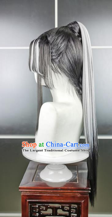 Chinese Ancient Swordsman Hair Accessories Cosplay Young Knight Hairpieces Traditional JX Online Xue Zhi Wigs Headdress