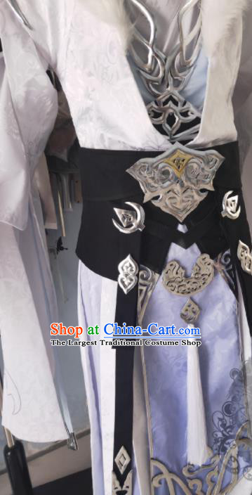 China Cosplay Swordsman Apparels Ancient Royal Prince Clothing Traditional Moonlight Blade Knight Garment Costumes