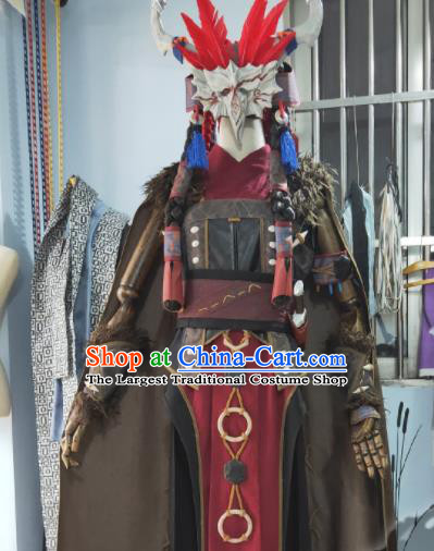 Custom Chinese Ancient Female Knight Clothing Cosplay Goddess Garment Costumes Traditional Swords of Legends Swordswoman Lei Zu Dress Outfits