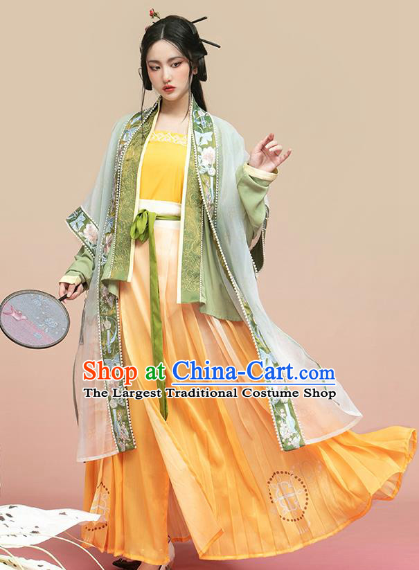 China Traditional Female Historical Clothing Ancient Young Beauty Garment Costumes Song Dynasty Hanfu Dress Apparels Complete Set