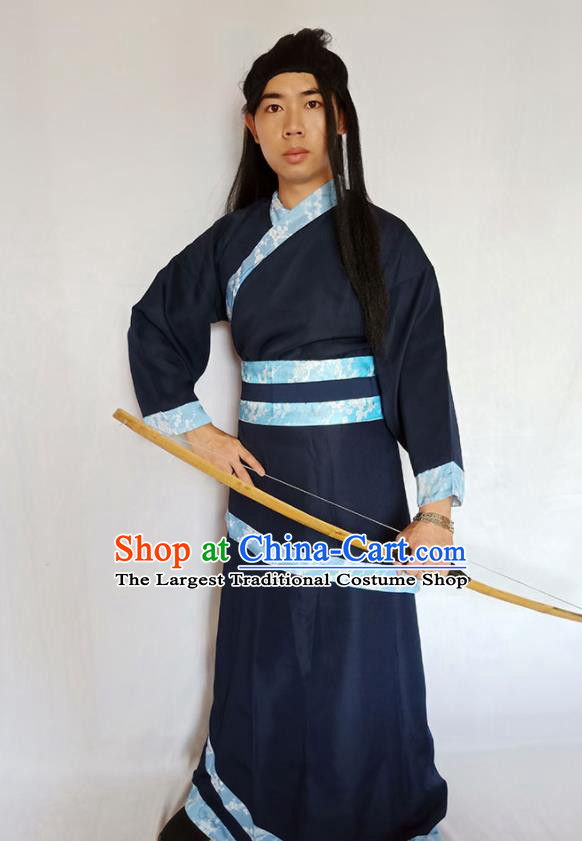 Top China Cosplay Swordsman Clothing Remote Age Hou Yi Garment Costumes Ancient Hero Navy Robe Apparels