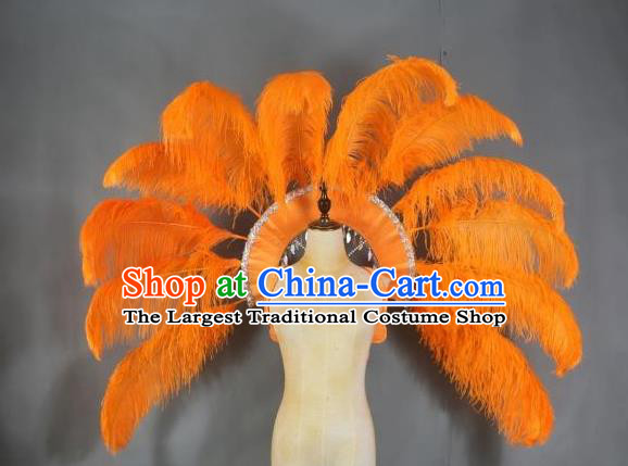 Top Halloween Catwalks Deluxe Decorations Miami Angel Props Stage Show Orange Ostrich Feather Wings Brazilian Parade Back Accessories