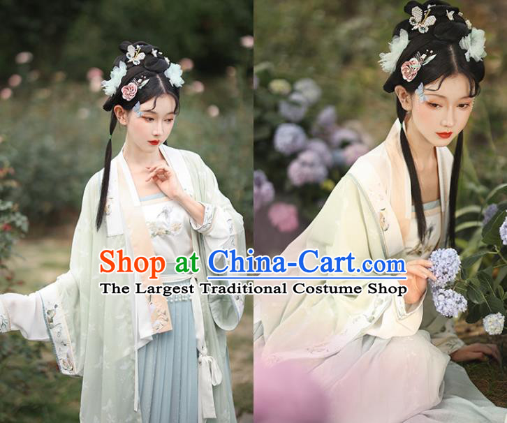 China Song Dynasty Village Girl Historical Clothing Traditional Young Lady Hanfu Dress Uniforms Ancient Female Garment Costumes