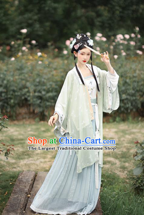 China Song Dynasty Village Girl Historical Clothing Traditional Young Lady Hanfu Dress Uniforms Ancient Female Garment Costumes