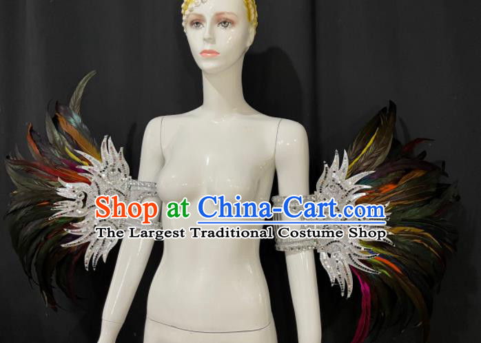 Professional Opening Dance Arms Accessories Samba Dance Decorations Halloween Fancy Ball Props Brazilian Carnival Feather Ornaments