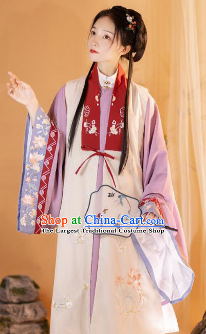 China Ming Dynasty Female Garment Costumes Traditional Nobility Lady Hanfu Dress Apparels Ancient Royal Princess Clothing