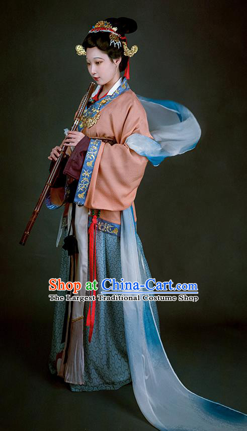 China Traditional Hanfu Historical Costumes Ancient Court Woman Dress Clothing Song Dynasty Palace Beauty Garments Complete Set