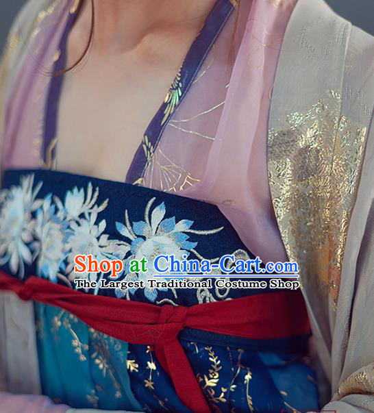 China Tang Dynasty Court Beauty Hanfu Garments Traditional Historical Costumes Ancient Imperial Consort Dress Clothing Full Set